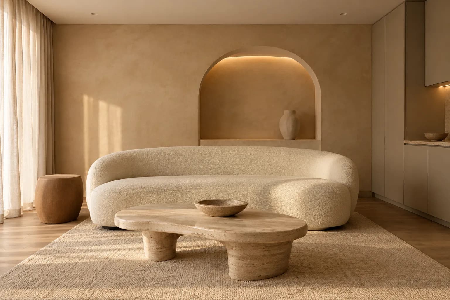 Warm minimalist interior